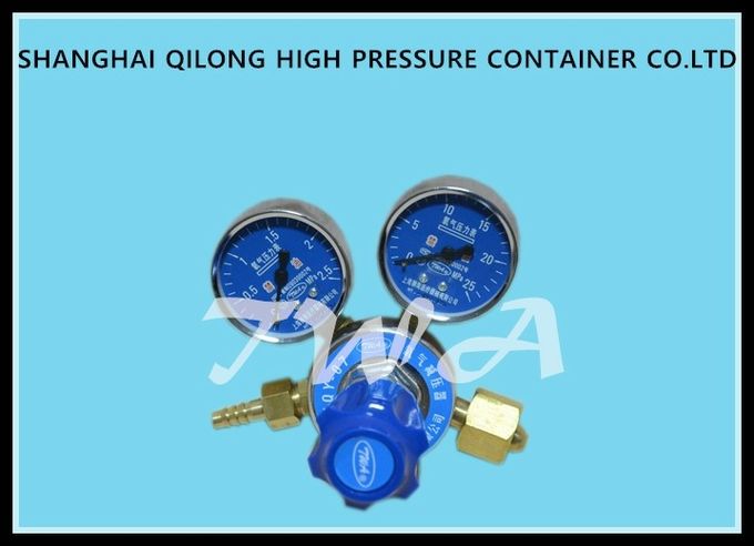Regulador industrial del cilindro del O2 de la presión de aire del regulador del gas del oxígeno azul